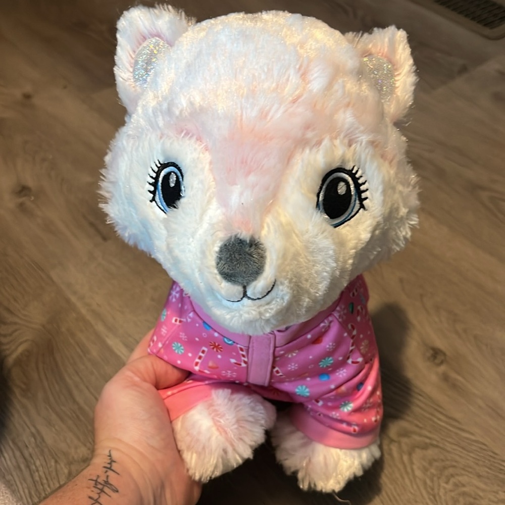 Build A Bear Workshop Pink Merry Mission Frost Fox Plush Stuffed Animal Blue Eye